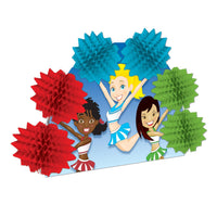 Cheerleading Party 2-Sided Centerpiece - Bulk 12 Pack