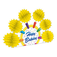 Happy Birthday Party 2-Sided Centerpiece - Bulk 12 Pack
