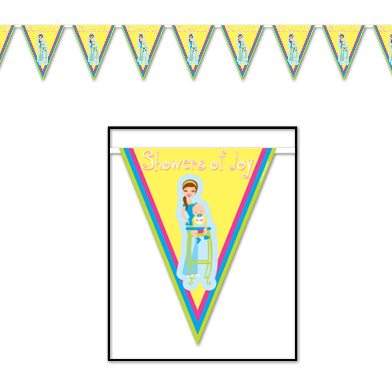 Showers Of Joy Pennant Banner - Bulk 12 Pack