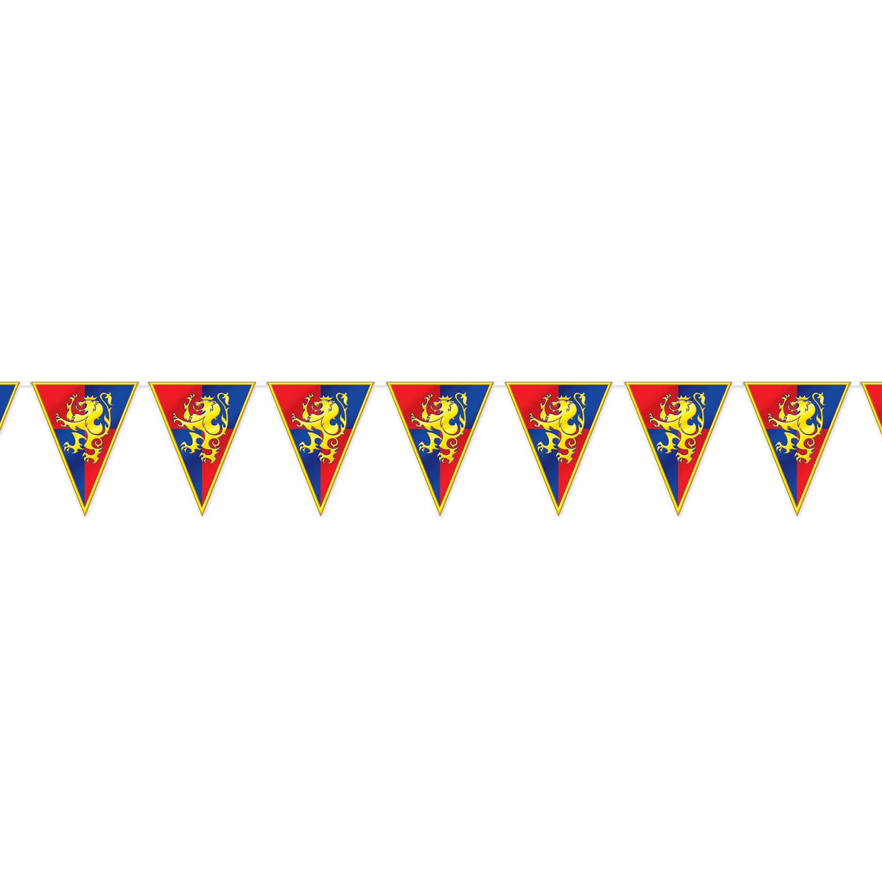Medieval Pennant Party Banner - Bulk 12 Pack