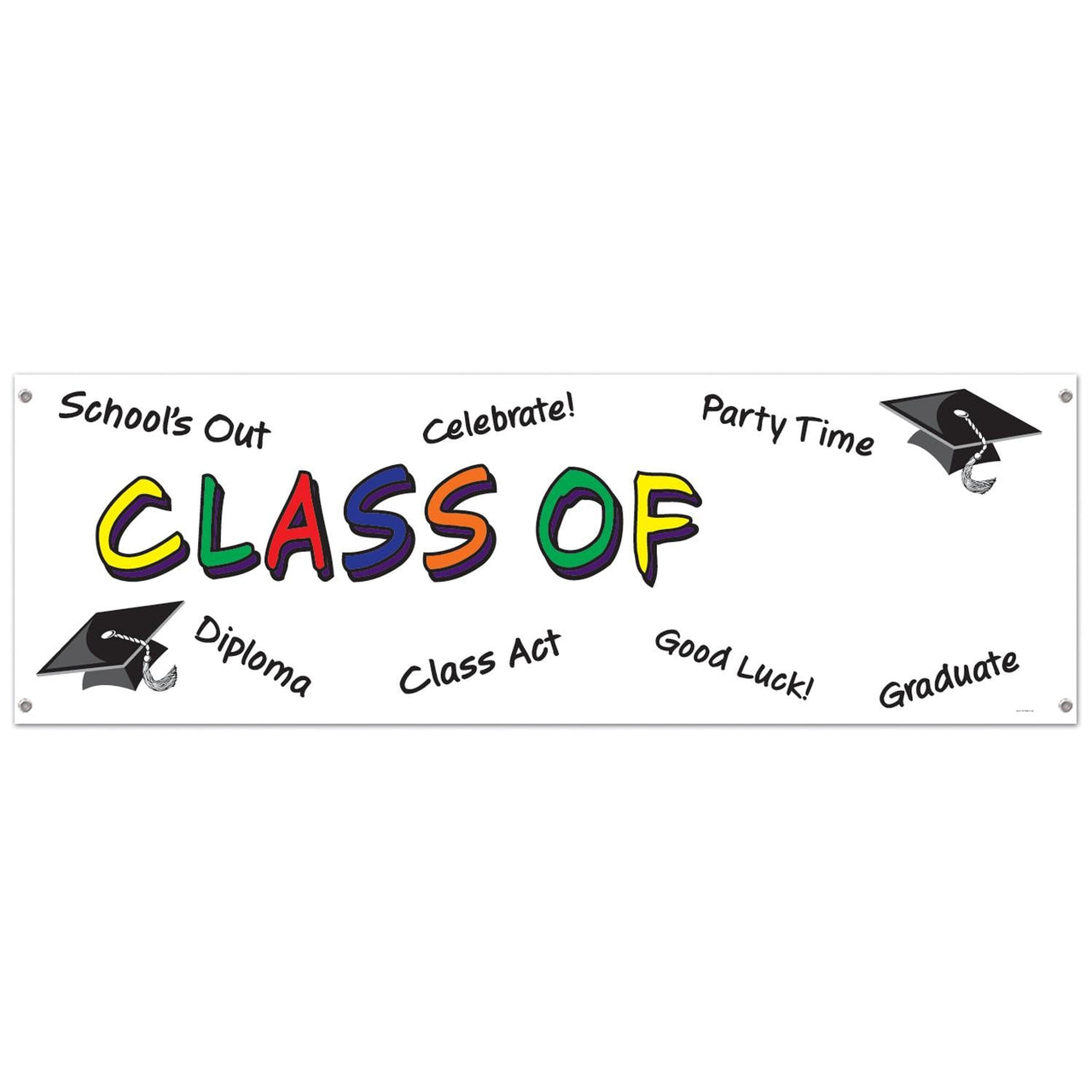 Class Of Year Graduation Party Sign Banner - Bulk 12 Pack