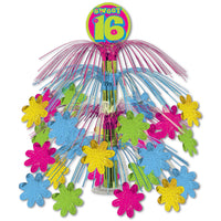 Sweet 16 Birthday Party Cascade Centerpiece- Multicolor - Bulk 6 Pack