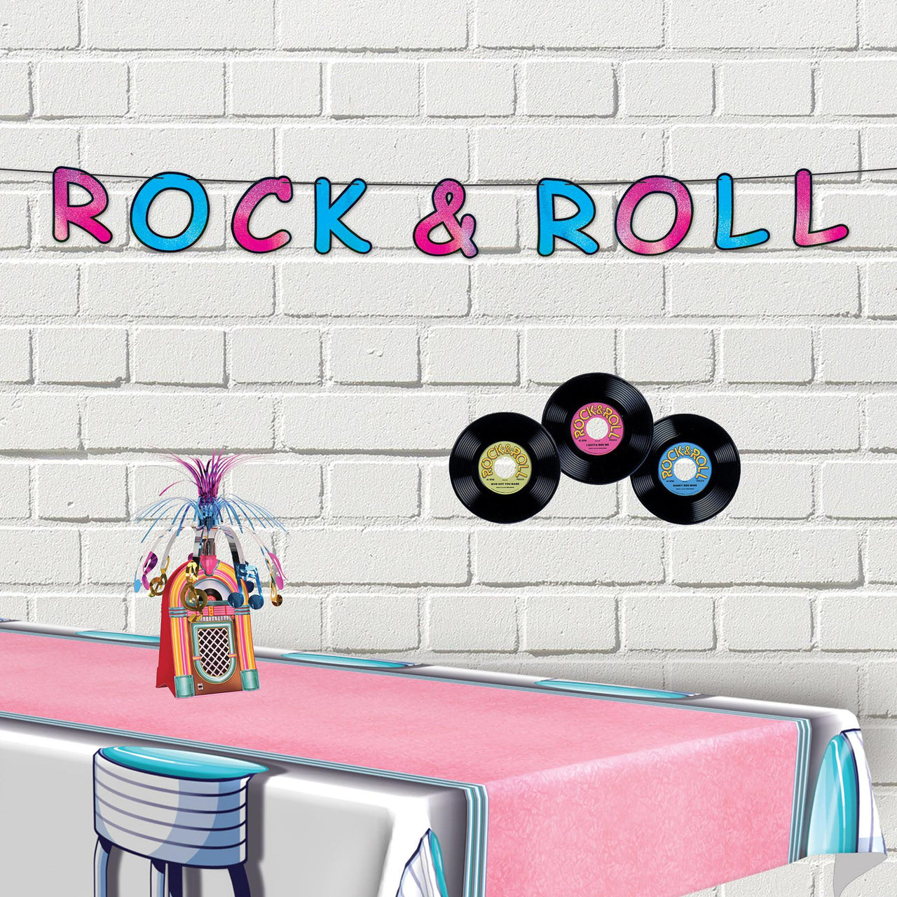 Bulk Rock and Roll Party Jukebox Centerpiece (Case of 12) by Beistle