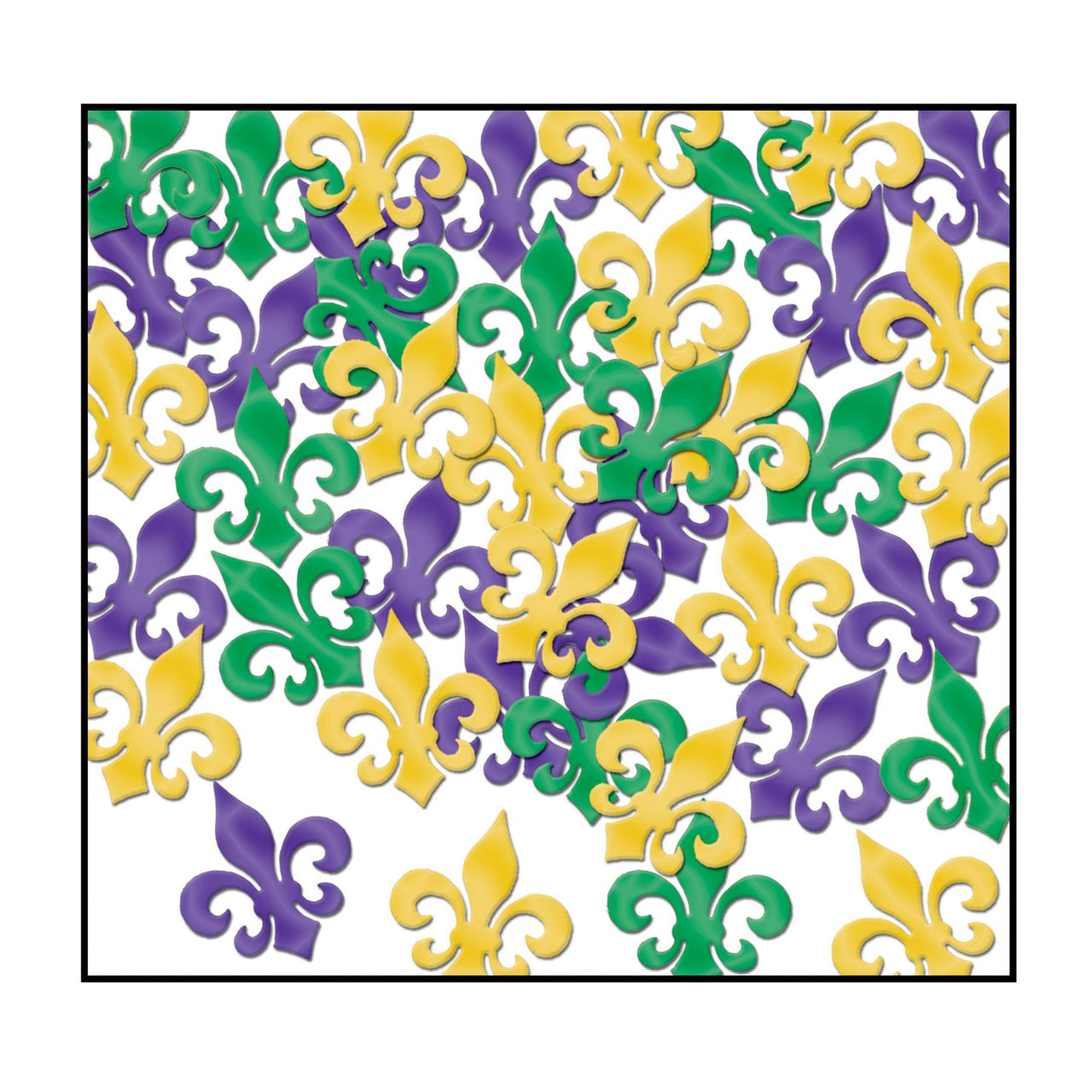 Mardi Gras Confetti Fleur De Lis gold - green - purple (1 Oz per Pack) - Bulk/12 Packs