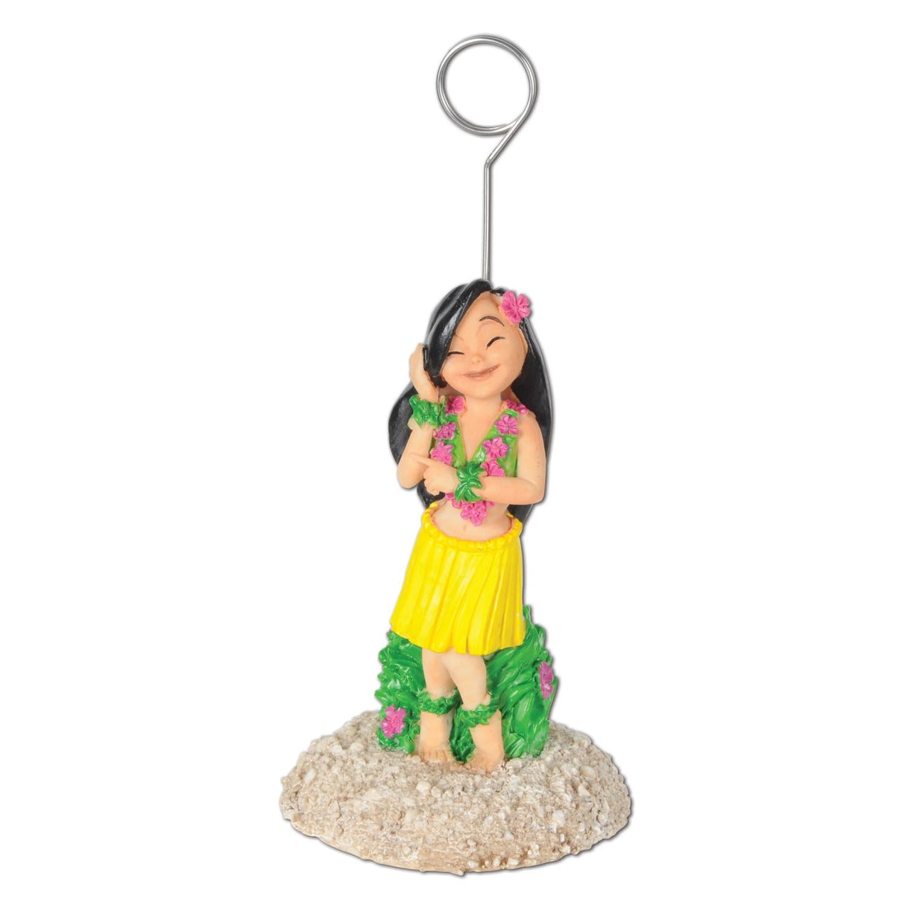 Luau Party Hula Girl Photo/Balloon Holder - Bulk 6 Pack