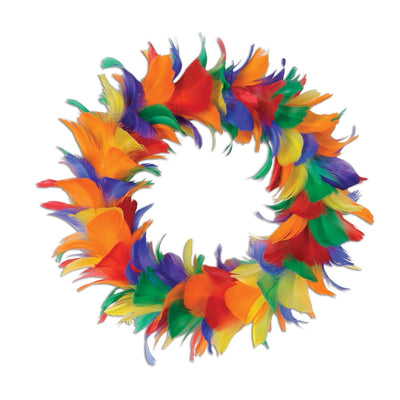 Fancy Party Wreath - rainbow (8 Inches) - Bulk/6 Wreaths
