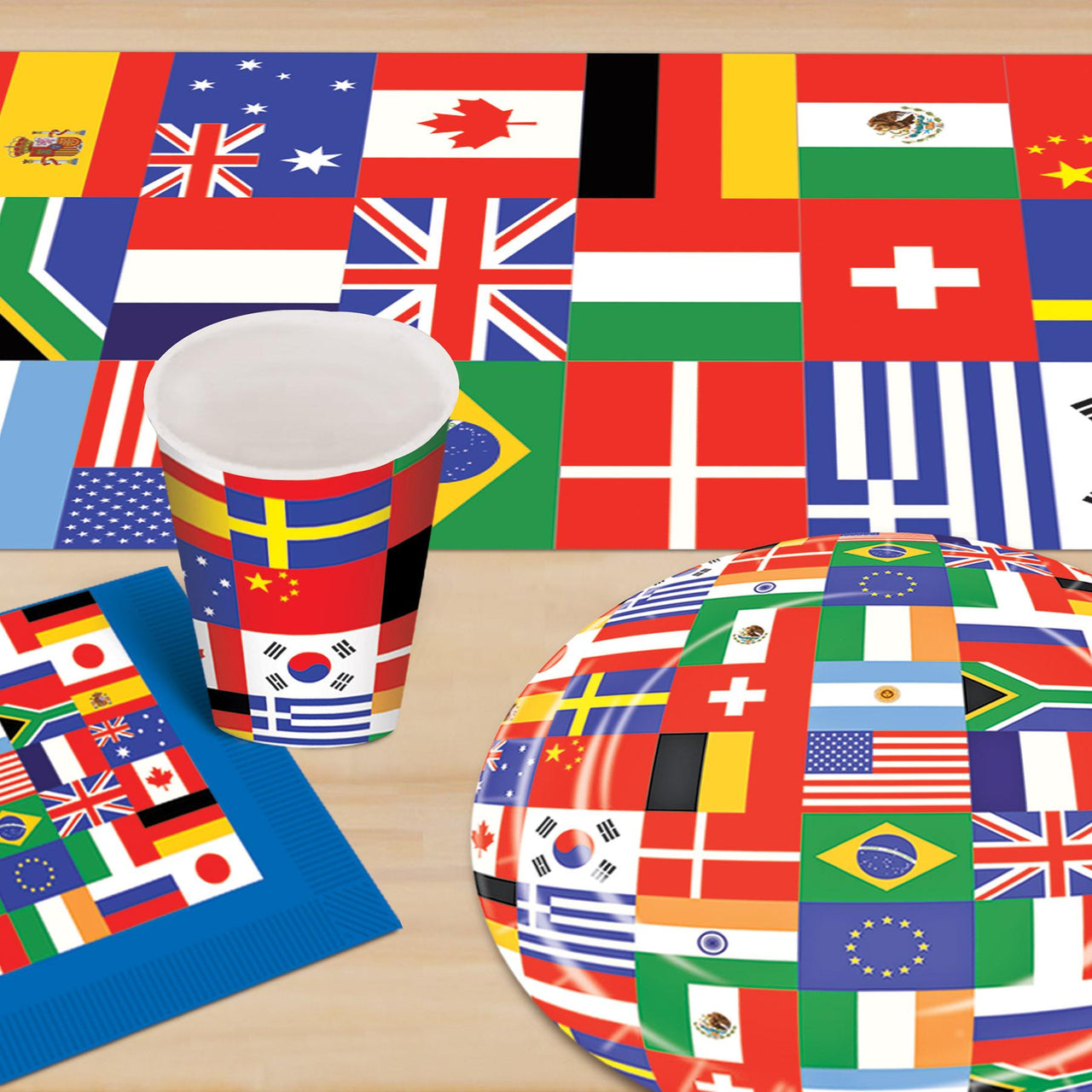 Printed International Flag Table Runner