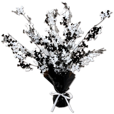 Halloween Skull/Crossbones Centerpiece - Bulk 12 Pack