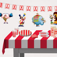 Bulk Red & White Stripes Tablecover (Case of 12) by Beistle