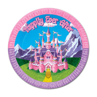 Princess Party Paper Plates 9 inch - Bulk 96 Pack