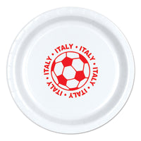 Italy Soccer Plates - 9 inch Dinner Plates (8-Pack)