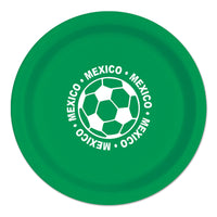 Mexico Soccer Party Plates - 9 Inch Dinner Plates (8 Pack)