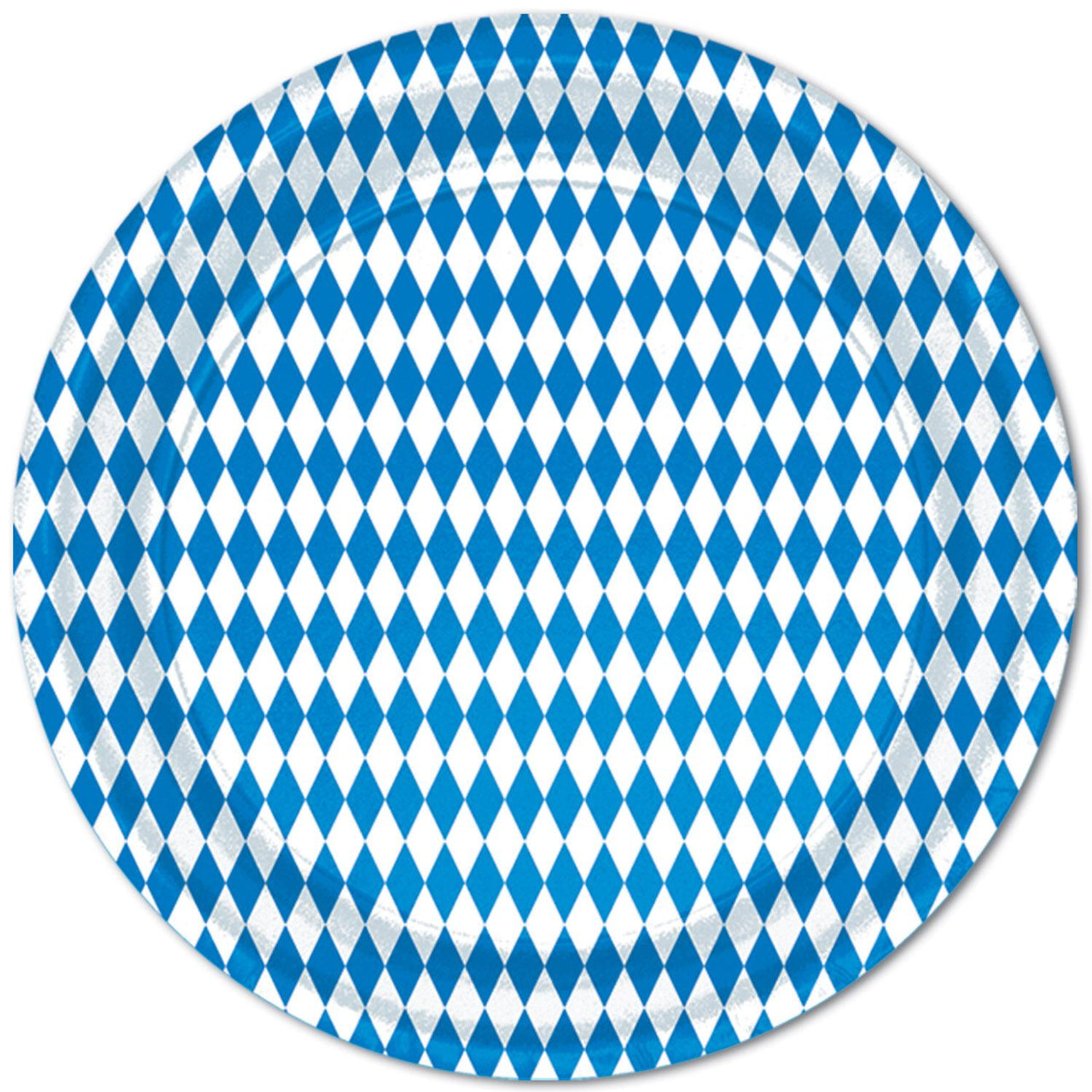 Oktoberfest Blue/White Paper Plates 9 inch - Bulk 96 Pack