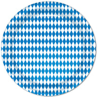 Oktoberfest Blue/White Paper Plates 9 inch - Bulk 96 Pack
