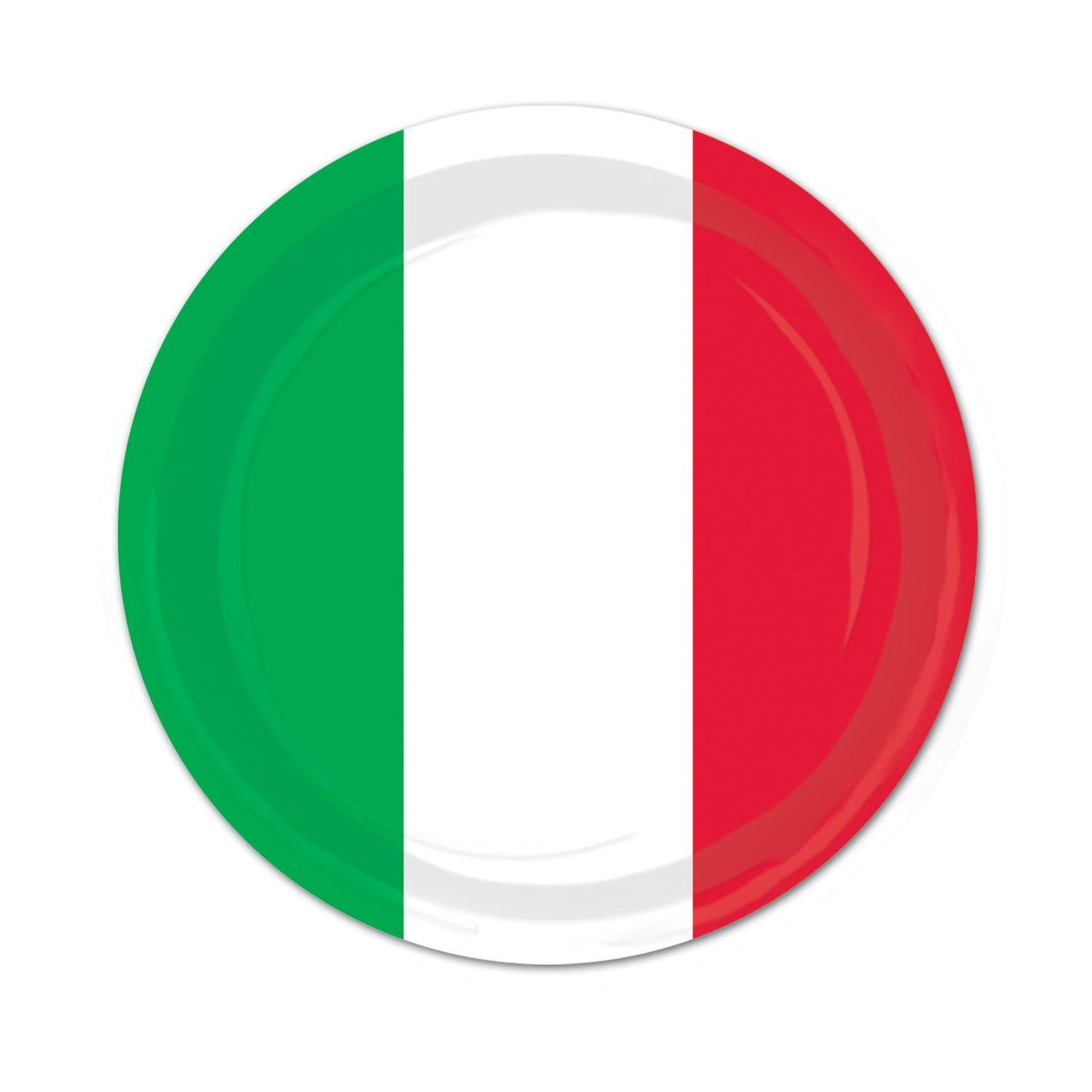 Red, White/Green Party Paper Plates 9 inch - Bulk 96 Pack