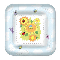 Garden Theme Paper Plates 9 inch - Bulk 96 Pack