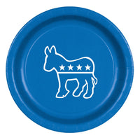 Democratic Party Plates Blue Paper Plates 9 inch - Bulk 96 Pack