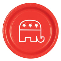 Republican Party Red Paper Plates 9 inch - Bulk 96 Pack
