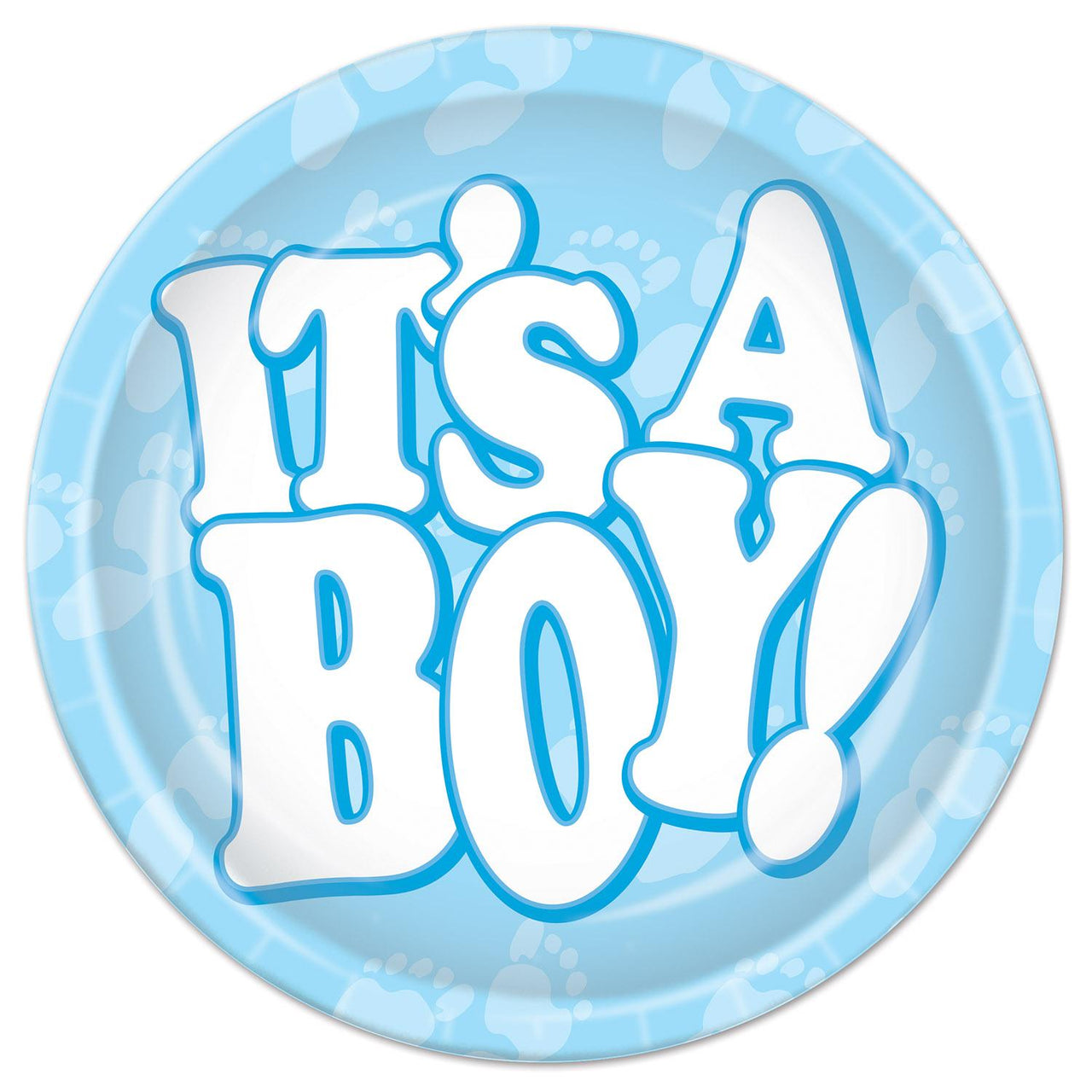 It's A Boy! Paper Plates 9 inch - Bulk 96 Pack