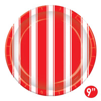 Red & White Stripes Plates