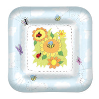 Garden Theme Paper Plates 7 inch - Bulk 96 Pack