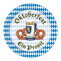 Oktoberfest Theme Paper Plates 7 inch - Bulk 96 Pack