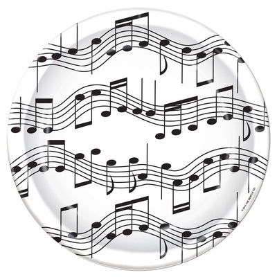 Musical Notes Party Paper Plates 7 inch - Bulk 96 Pack