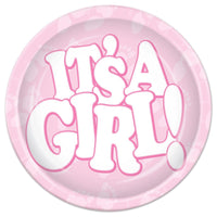 It's A Girl! Paper Plates 7 inch - Bulk 96 Pack
