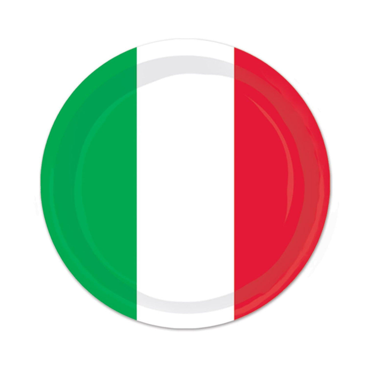 Fiesta Red, White/Green Paper Plates 7 inch - Bulk 96 Pack