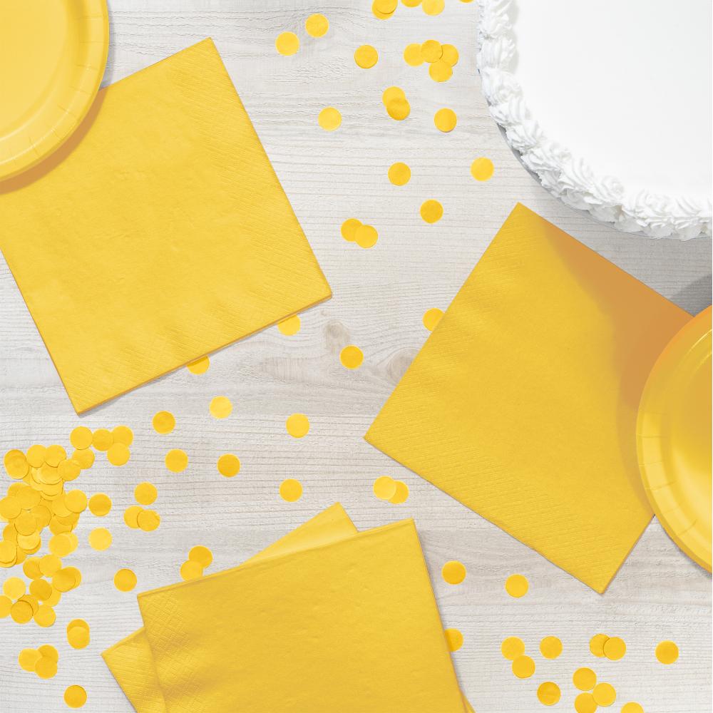 500 pc Bulk School Bus Yellow Luncheon Napkins 3 ply