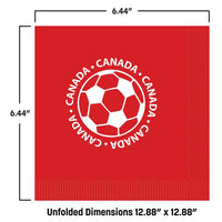 192 Pack Bulk Soccer Luncheon Napkins 2-Ply Canadian Sports - view 3
