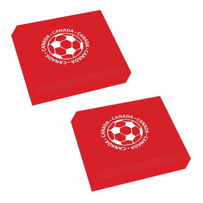 192 Pack Bulk Soccer Luncheon Napkins 2-Ply Canadian Sports - view 2