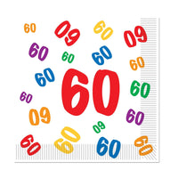60th Birthday Party Luncheon Napkins - Bulk 192 Pack