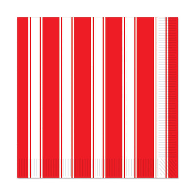 Red/White Stripes Party Luncheon Napkins - Bulk 192 Pack