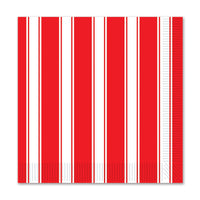 Red/White Stripes Party Beverage Napkins - Bulk 192 Pack