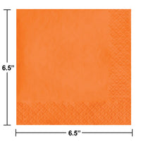 500 pc Bulk Sunkissed Orange Luncheon Napkins 3 ply