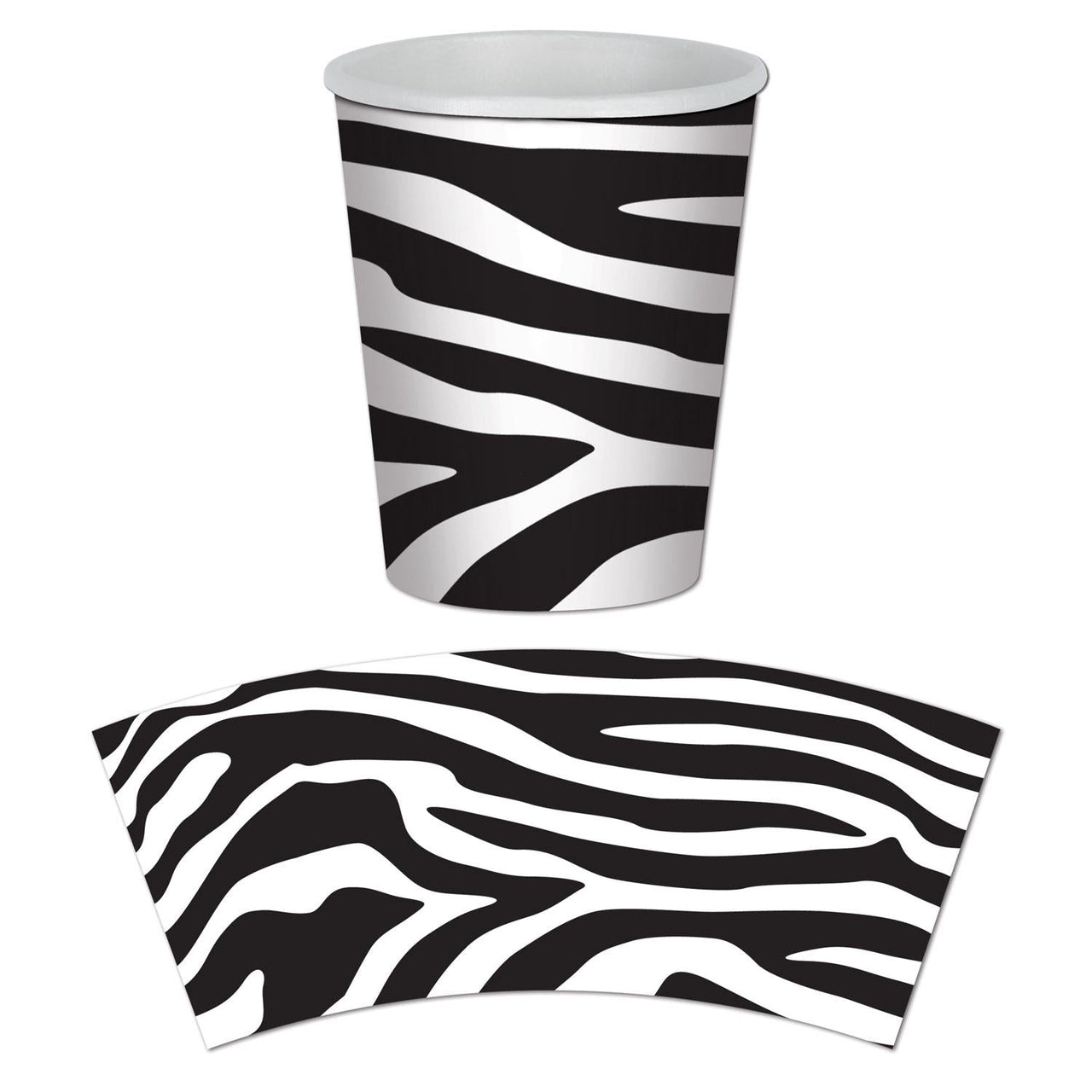 Zebra Print Party Beverage Cups - Bulk 96 Pack