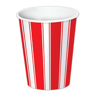 Red/White Stripes Party Beverage Cups - Bulk 96 Pack