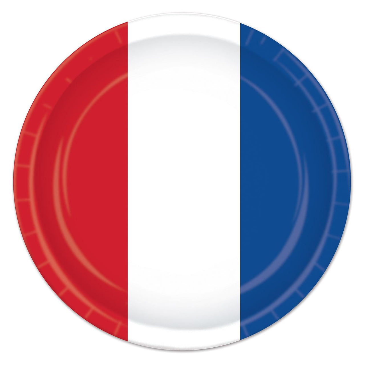 Red, White/Blue Patriotic Paper Plates 9 inch - Bulk 96 Pack