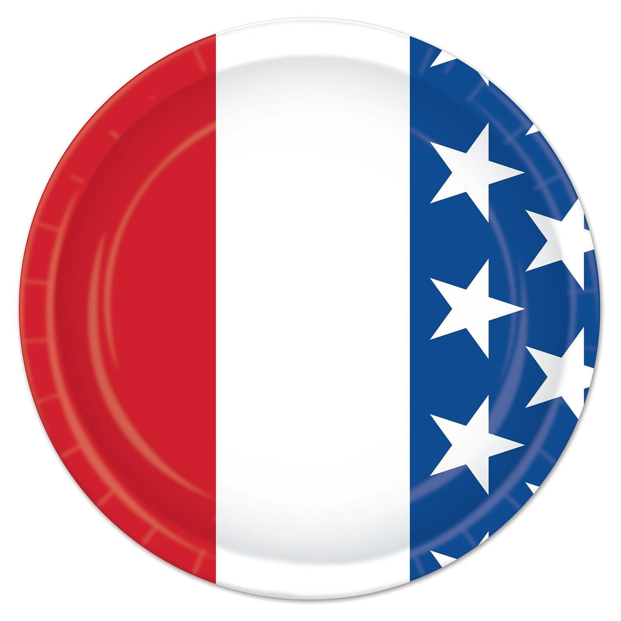Patriotic Theme Paper Plates 7 inch - Bulk 96 Pack