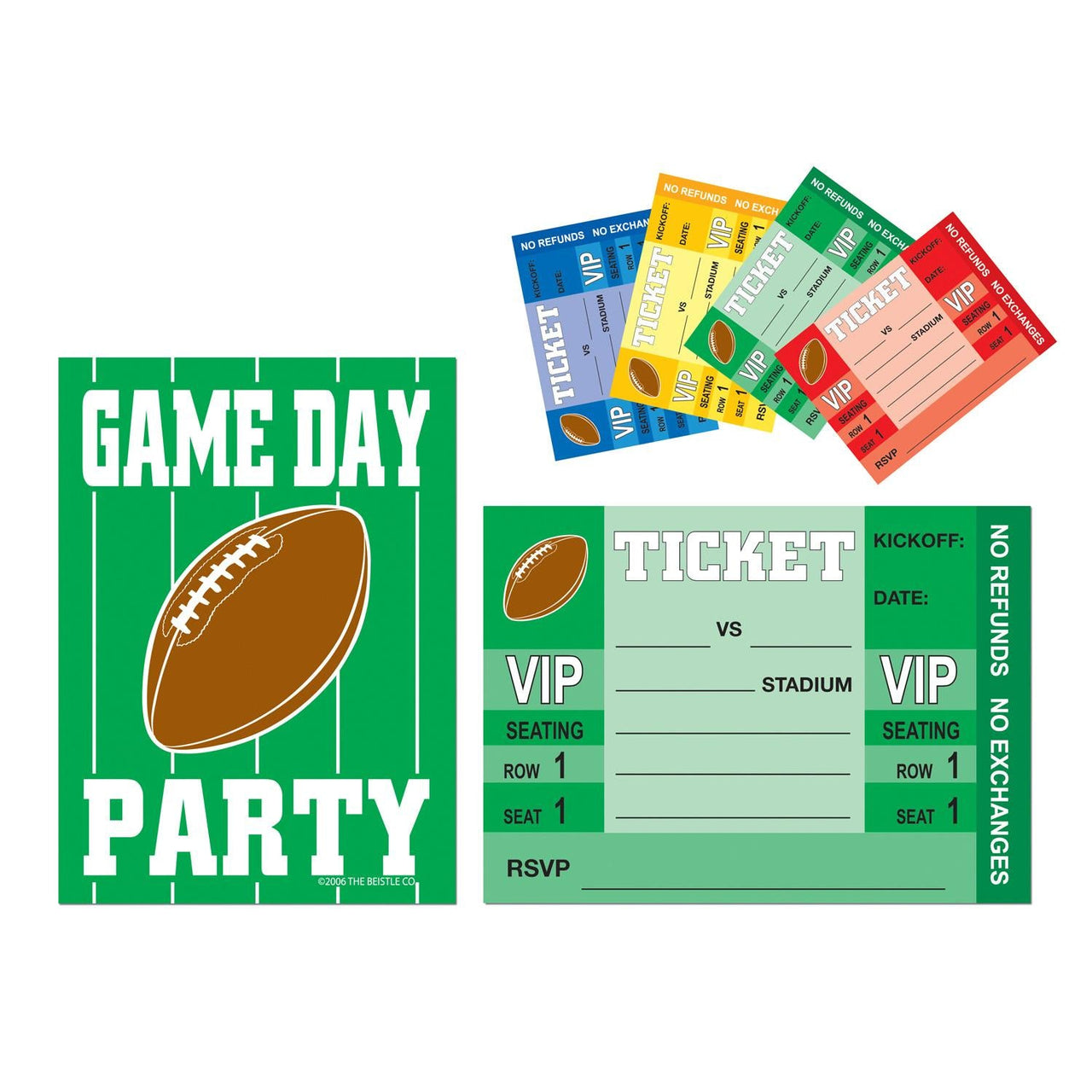 Game Day Football Party Invitations - Bulk 96 Pack