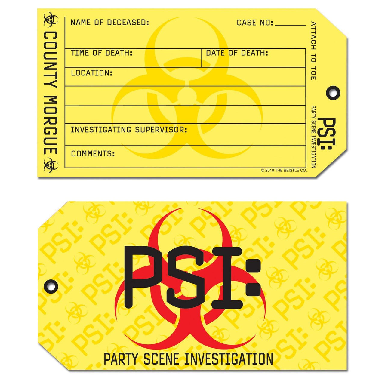 PSI Toe Tag Party Invitations - Bulk 96 Pack