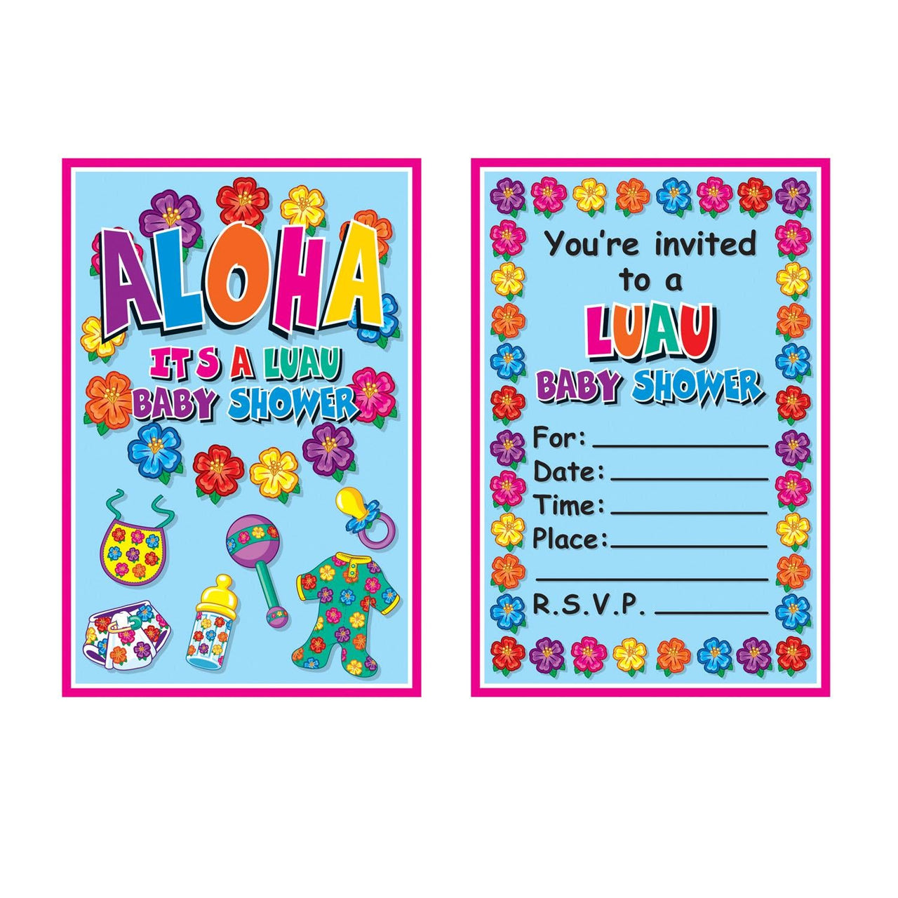 Hula Baby Invitations - Bulk 96 Pack