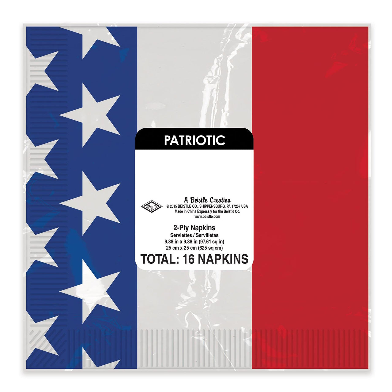 Patriotic Beverage Napkins, party supplies, decorations, The Beistle Company, Patriotic, Bulk, Holiday Party Supplies, 4th of July Political and Patriotic, 4th of July Party Decorations, Miscellaneous 4th of July Party Decorations