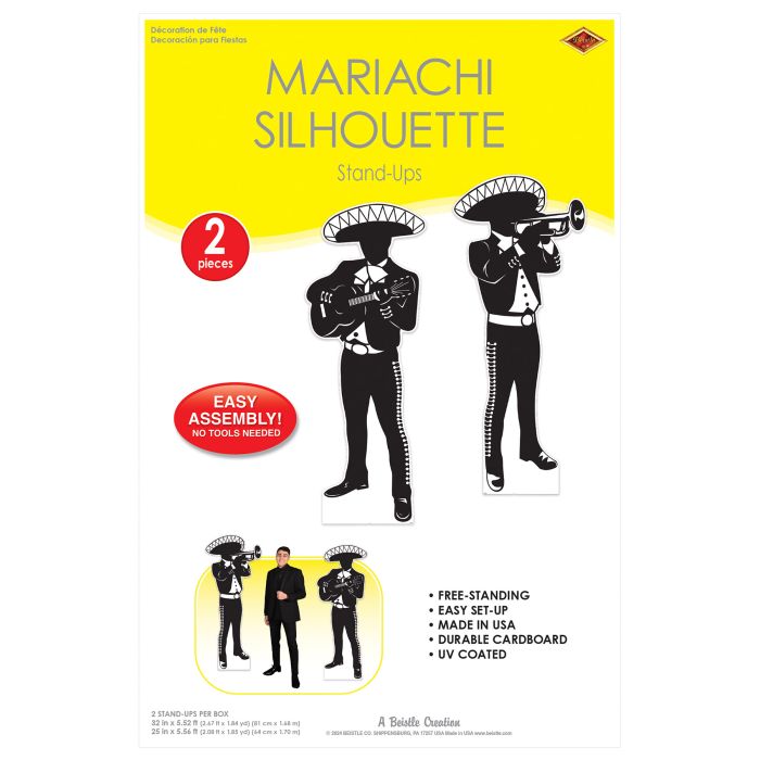 8 Pack Bulk Mariachi Silhouette Stand-Ups