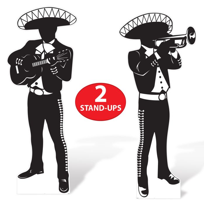 8 Pack Bulk Mariachi Silhouette Stand-Ups