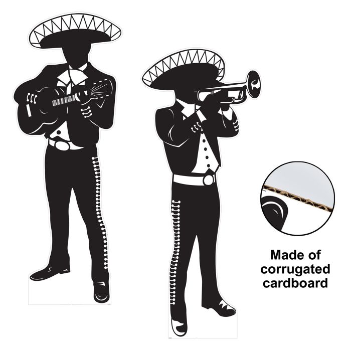 8 Pack Bulk Mariachi Silhouette Stand-Ups