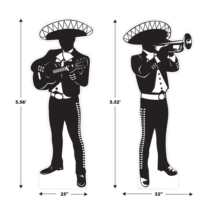 Mariachi Silhouette Stand-Ups (2 per package)