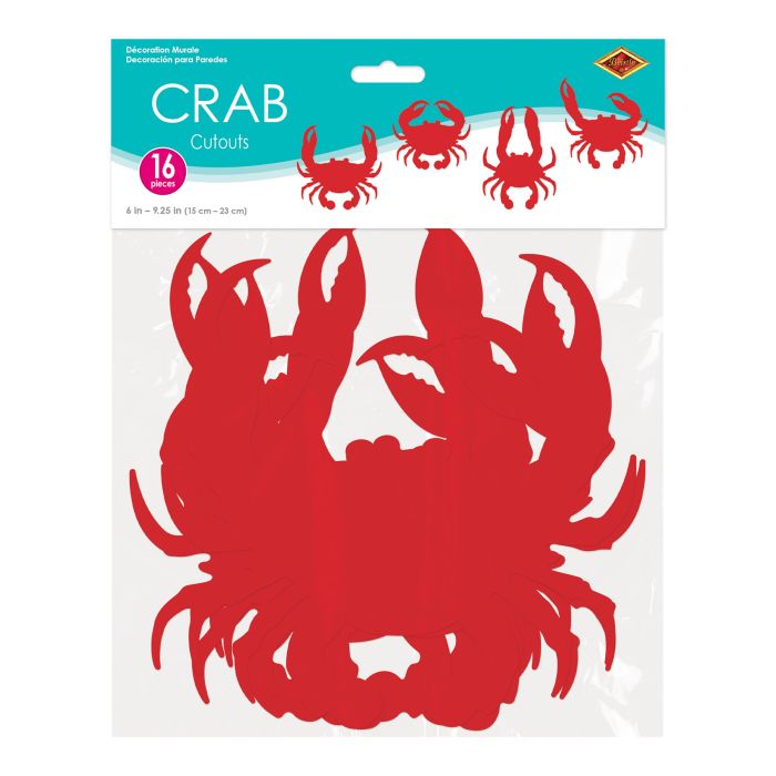 192 Pack Bulk Crab Cutout Decorations