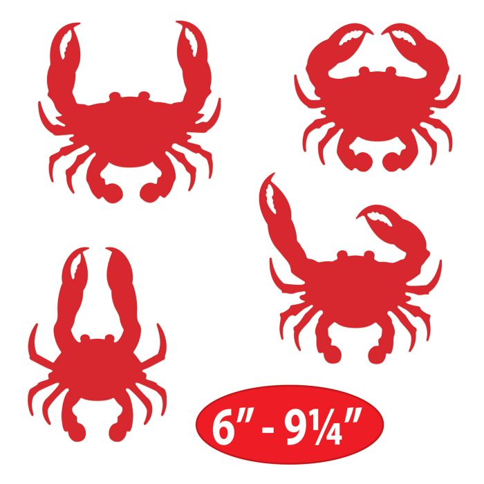 192 Pack Bulk Crab Cutout Decorations